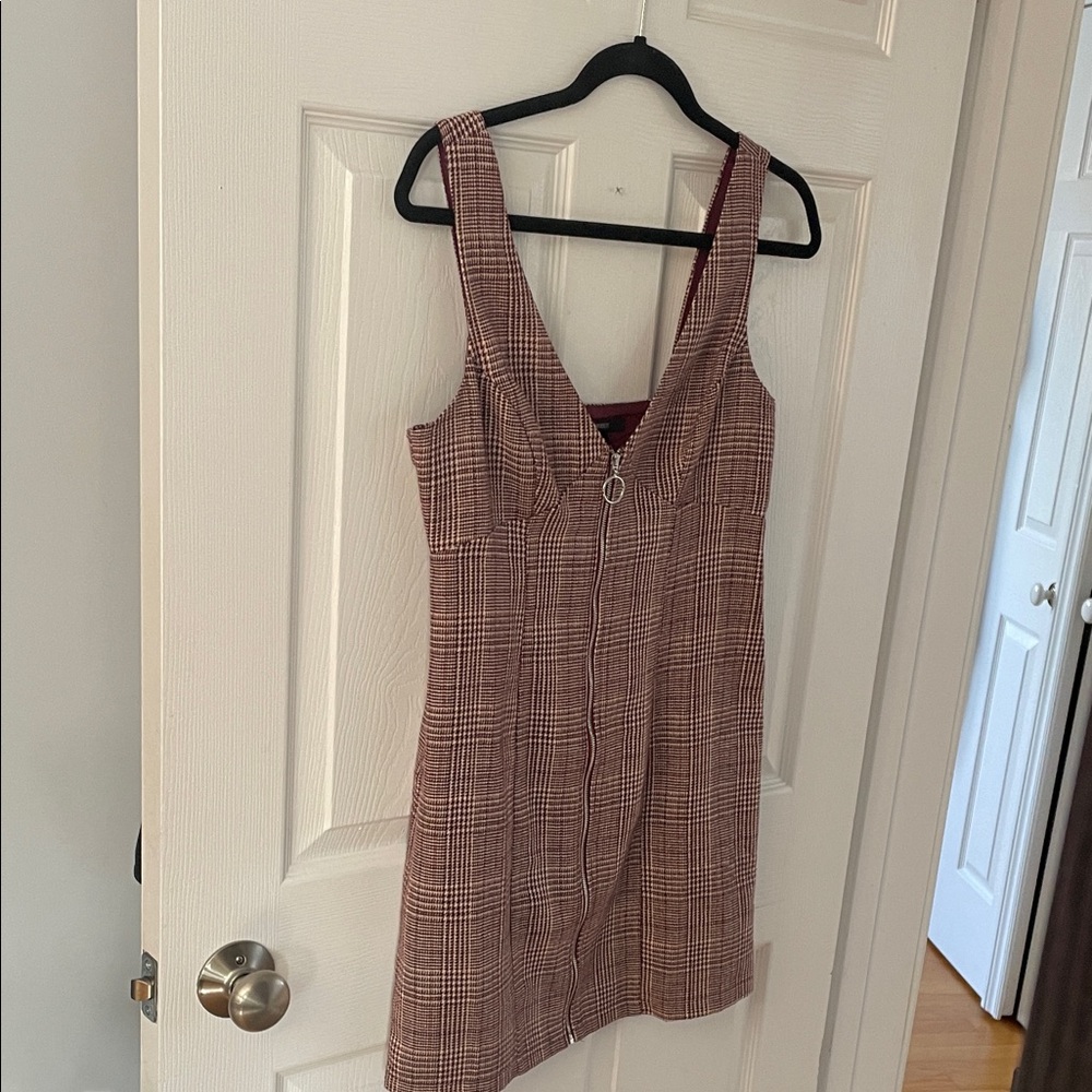 Forever 21 Plaid Mini Dress in Brown and Red